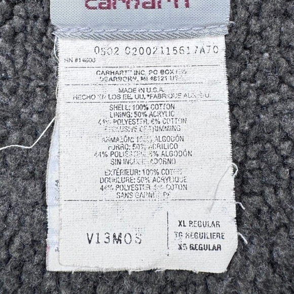 Vintage Carhartt Sherpa Lined Vest Mens XL Moss Green Canvas Workwear USA Made - Picture 2 of 13